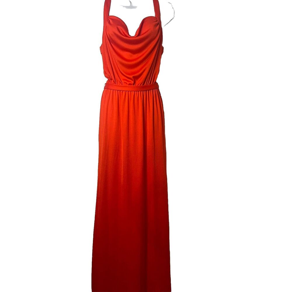 Vintage 70s Tere Tereba For Malibu Media California Sexy Red Dress Size Small